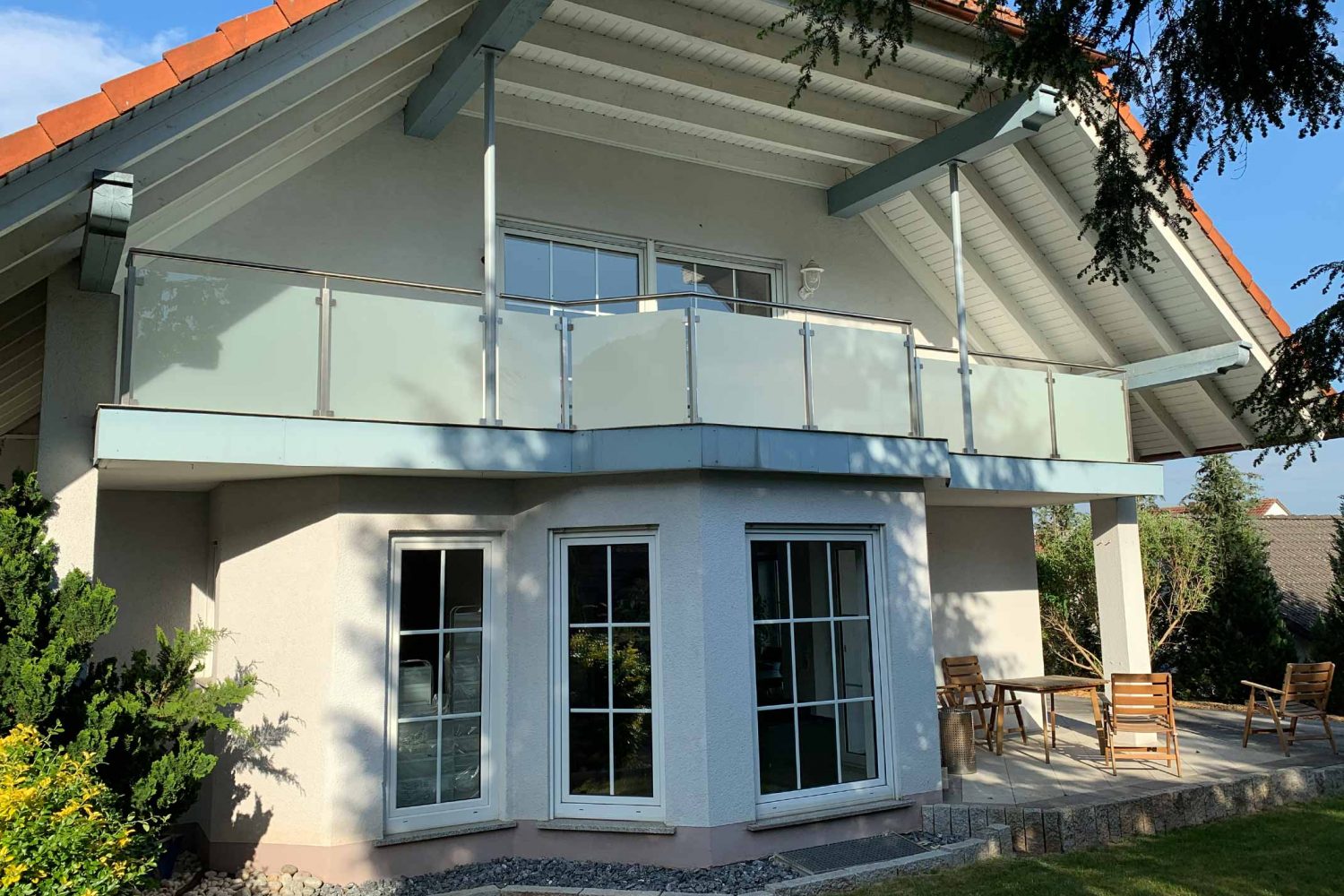 Geländer in Edelstahl und VSG Sicherheitsglas