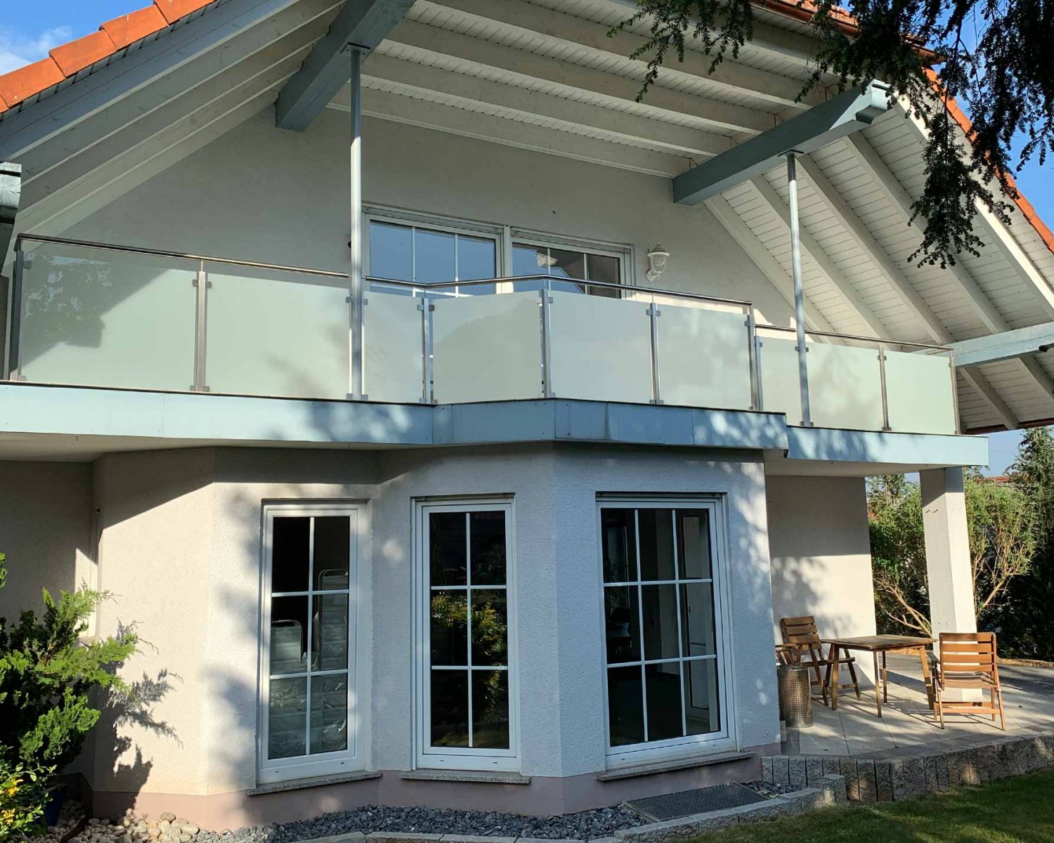 Geländer in Edelstahl und VSG Sicherheitsglas