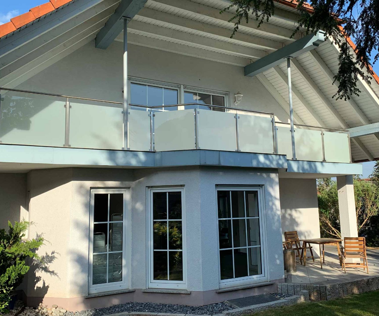 Geländer in Edelstahl und VSG Sicherheitsglas