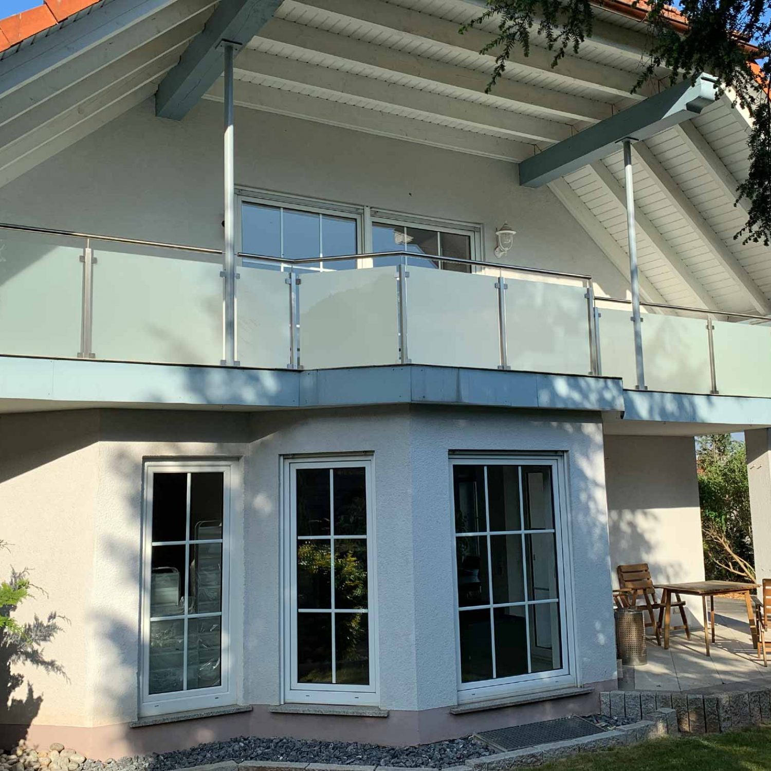 Geländer in Edelstahl und VSG Sicherheitsglas