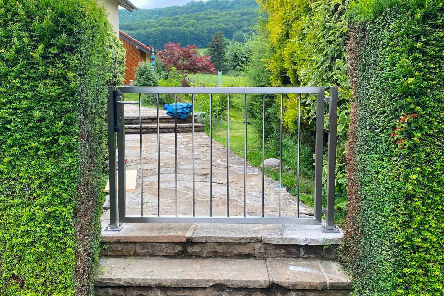 Edelstahlgartentor