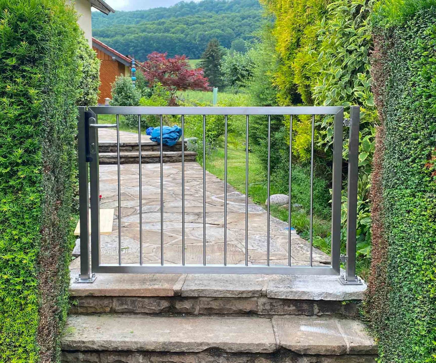 Edelstahlgartentor